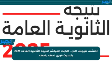 اكتشف نتيجتك الآن.. الرابط المباشر لنتيجة الثانوية العامة 2025 بتحديث فوري لحظة بلحظة